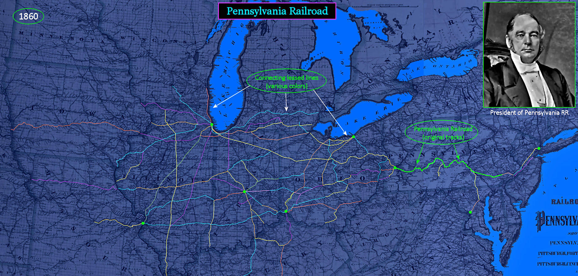 Pennsylvania Railroad, 1890, map